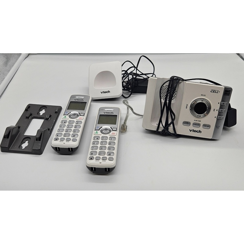 VTech DS6722-3 Cordless Phone System Connect to Cell Bluetooth 2 Handsets Silver